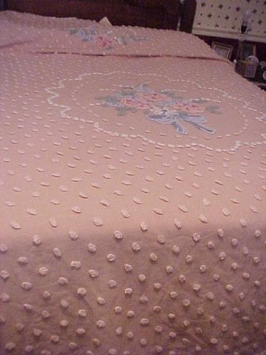 Vtg dusty rose chenille - vtg,